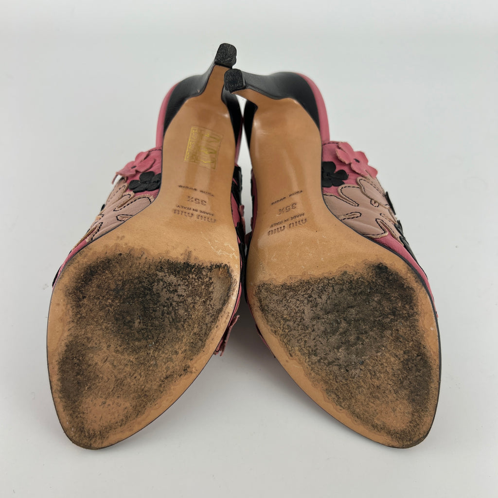 Miu Miu | Vintage Pink Flower Slide Mules (35.5)