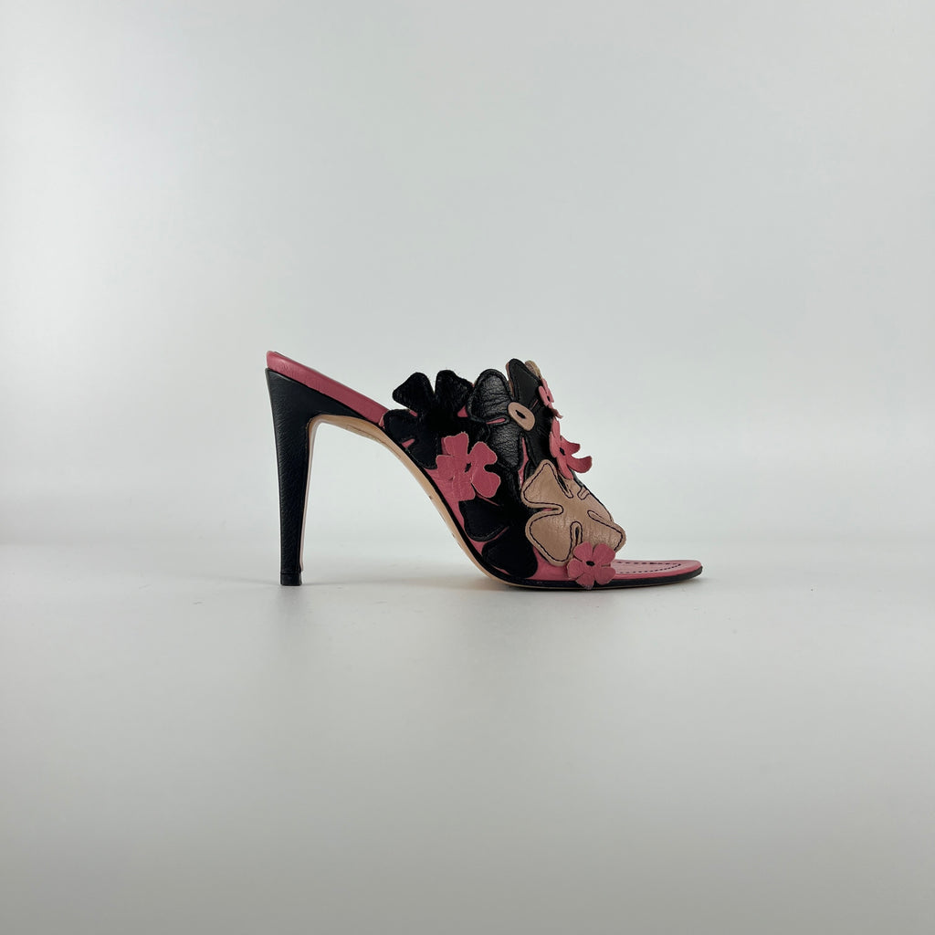 Miu Miu | Vintage Pink Flower Slide Mules (35.5)