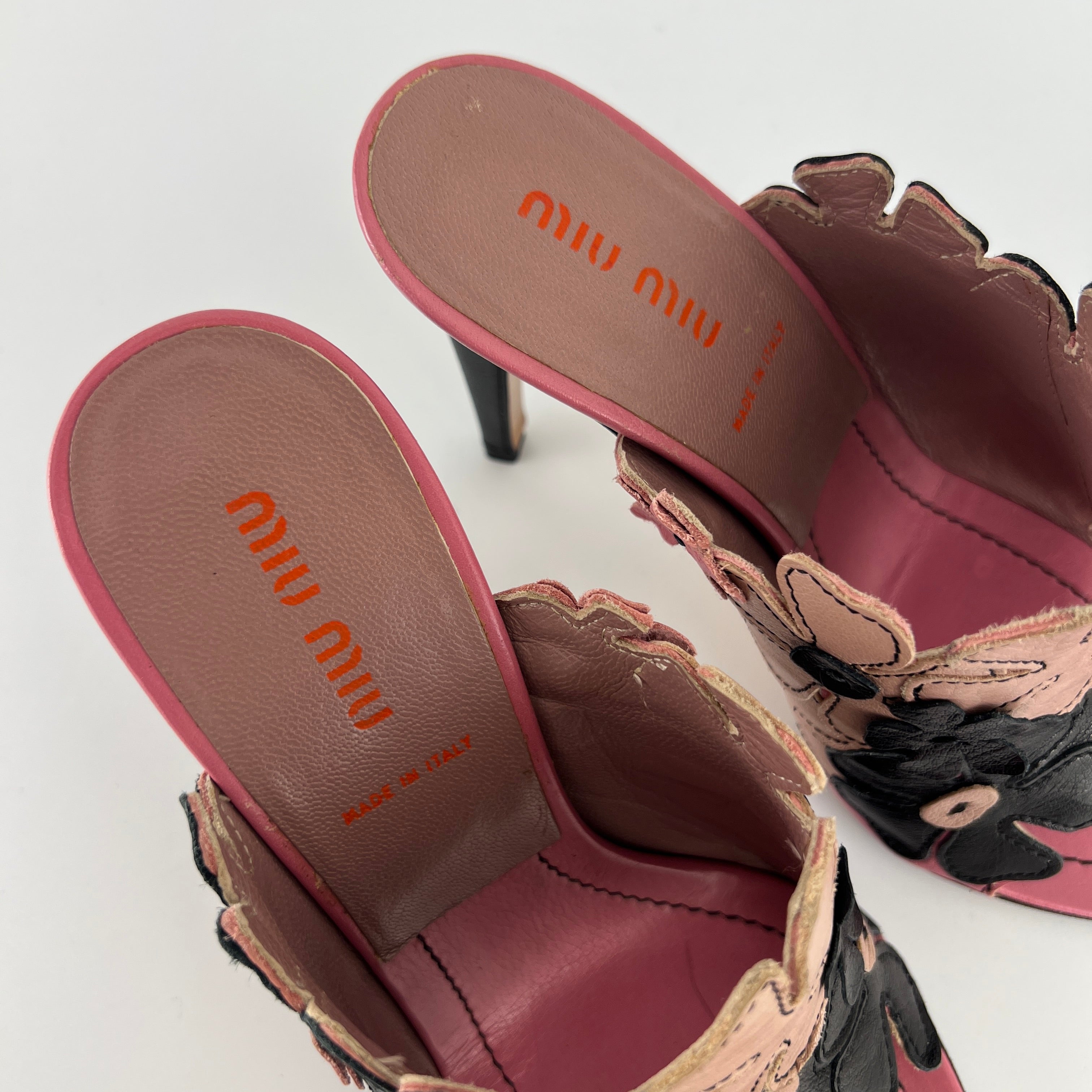 Miu Miu | Vintage Pink Flower Slide Mules (35.5)